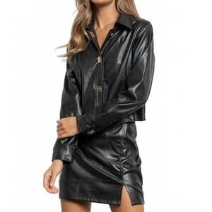 NEW KIWI veda vegan leather jacket in black